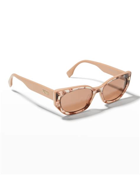 fendi square acetate sunglasses|fendi geometric rimless aviator sunglasses.